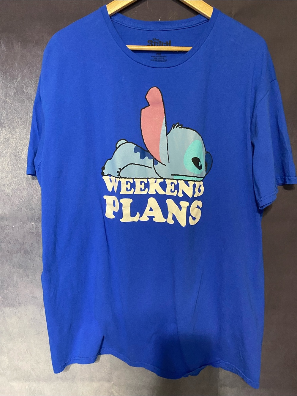 Disney Royal Blue Stitch 'Weekend Plans' Graphic Tee